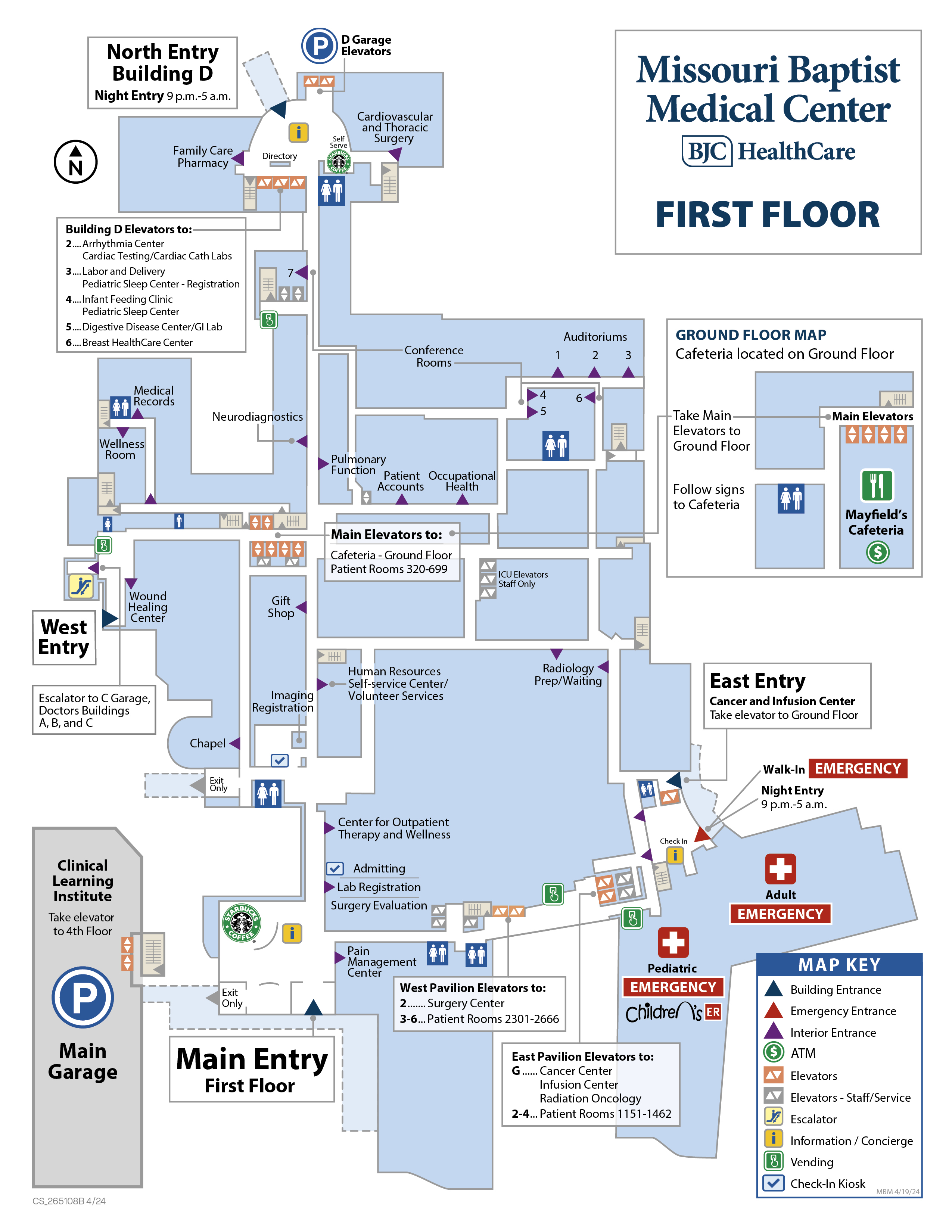 Missouri Baptist Medical Center First Floor Map